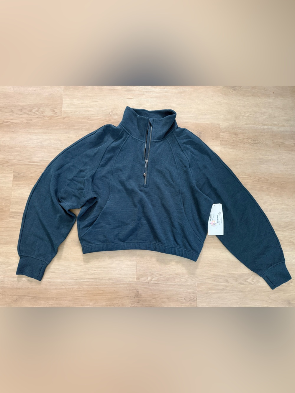 Lululemon scuba cropped 1/2 zip funnel neck waffle XL/XXL